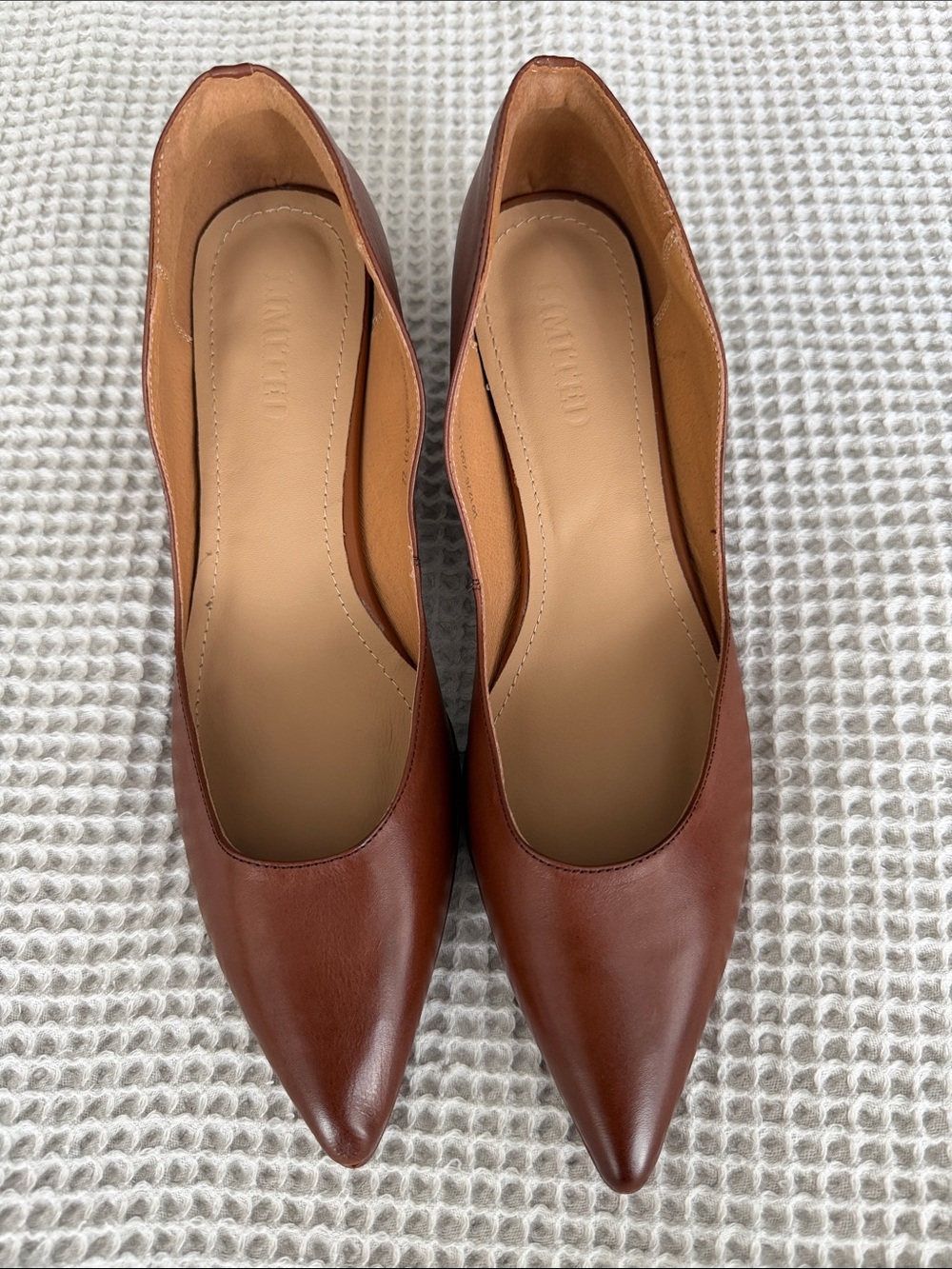 Classic Pointed Toe Leather Pumps in Brown - Unbranded